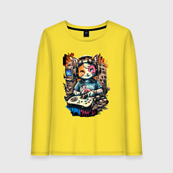 Женский лонгслив Котейка геймер