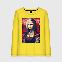 Женский лонгслив Мона Лиза - панк в татухах
