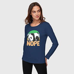 Лонгслив хлопковый женский Panda nope, цвет: тёмно-синий — фото 2