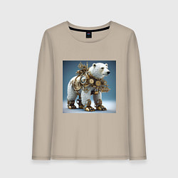 Женский лонгслив Белый медведь в стиле стимпанк