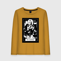 Лонгслив хлопковый женский Группа Мираж винтажный плакат, цвет: горчичный