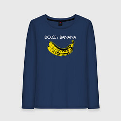 Лонгслив хлопковый женский Dolce Banana, цвет: тёмно-синий
