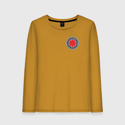 Лонгслив хлопковый женский Red Hot Chili Peppers эмблема, цвет: горчичный