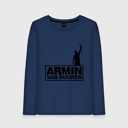 Лонгслив хлопковый женский Armin van buuren, цвет: тёмно-синий