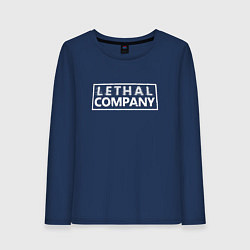 Лонгслив хлопковый женский Lethal Company: Logo, цвет: тёмно-синий