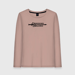 Лонгслив хлопковый женский Днд лого с мечом, цвет: пыльно-розовый
