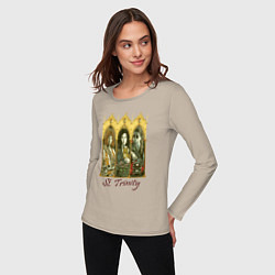 Лонгслив хлопковый женский St trinity, цвет: миндальный — фото 2