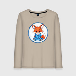 Лонгслив хлопковый женский Милый Лапутик, цвет: миндальный