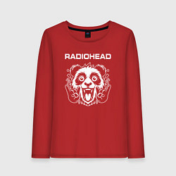 Лонгслив хлопковый женский Radiohead rock panda, цвет: красный