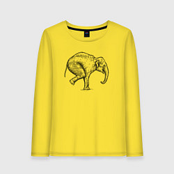 Лонгслив хлопковый женский Слон акробат, цвет: желтый
