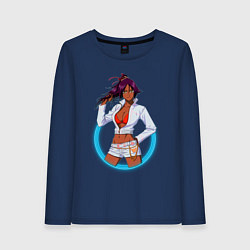 Лонгслив хлопковый женский Йоруичи Шихоин из аниме и манги Блич, цвет: тёмно-синий