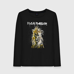 Лонгслив хлопковый женский Iron Maiden Eddie, цвет: черный