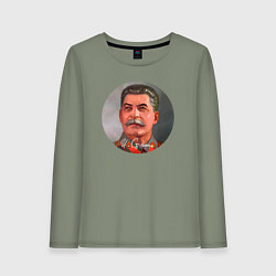 Лонгслив хлопковый женский Stalin color, цвет: авокадо