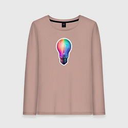 Женский лонгслив Радужная электрическая лампочка