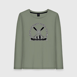 Лонгслив хлопковый женский Гребля делает тебя лучше, цвет: авокадо