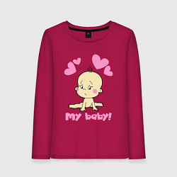 Лонгслив хлопковый женский My baby, цвет: маджента