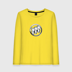 Лонгслив хлопковый женский Buick logo металик, цвет: желтый