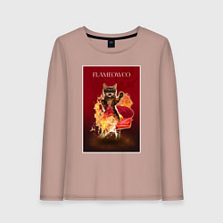 Женский лонгслив Фламяуко: танцующая кошка