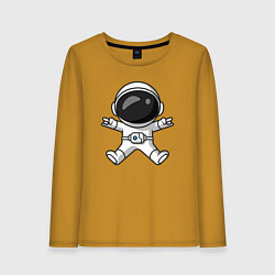 Лонгслив хлопковый женский Spaceman rock, цвет: горчичный