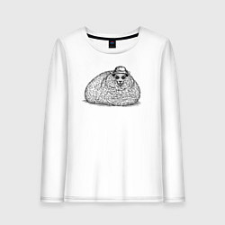 Лонгслив хлопковый женский Овечка в панаме, цвет: белый