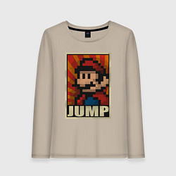 Лонгслив хлопковый женский Jump Mario, цвет: миндальный