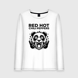 Лонгслив хлопковый женский Red Hot Chili Peppers - rock panda, цвет: белый