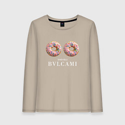 Лонгслив хлопковый женский Булками шевели, цвет: миндальный