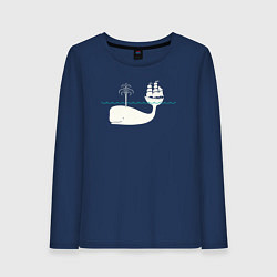 Женский лонгслив Кит и корабль