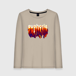 Лонгслив хлопковый женский Эйфория стиль, цвет: миндальный