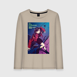 Лонгслив хлопковый женский Евангелион Мисато Кацураги, цвет: миндальный