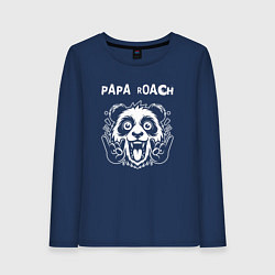Лонгслив хлопковый женский Papa Roach rock panda, цвет: тёмно-синий