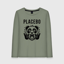 Лонгслив хлопковый женский Placebo - rock panda, цвет: авокадо