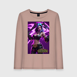 Лонгслив хлопковый женский League of Legends Akali Kda, цвет: пыльно-розовый