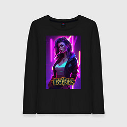 Лонгслив хлопковый женский League of Legends Kaisa Kda, цвет: черный