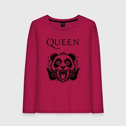 Лонгслив хлопковый женский Queen - rock panda, цвет: маджента