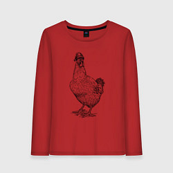 Женский лонгслив Новогодняя курочка