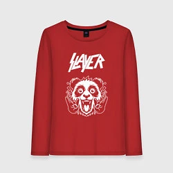 Лонгслив хлопковый женский Slayer rock panda, цвет: красный