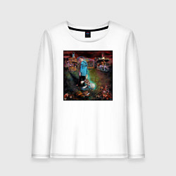 Лонгслив хлопковый женский Korn - The Serenity of Suffering, цвет: белый