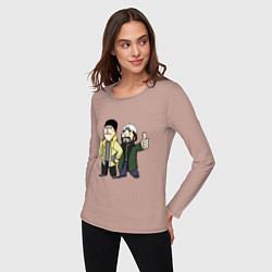 Лонгслив хлопковый женский Vault Jay and silent Bob, цвет: пыльно-розовый — фото 2
