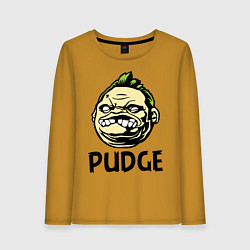 Лонгслив хлопковый женский Pudge Face, цвет: горчичный