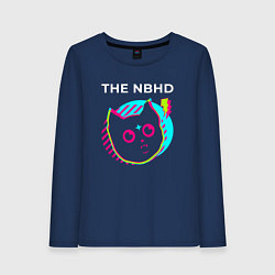 Лонгслив хлопковый женский The Neighbourhood rock star cat, цвет: тёмно-синий