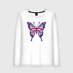 Женский лонгслив USA butterfly