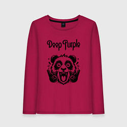 Лонгслив хлопковый женский Deep Purple - rock panda, цвет: маджента
