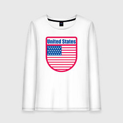 Лонгслив хлопковый женский United States, цвет: белый