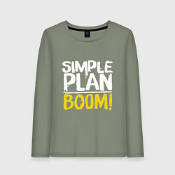Лонгслив хлопковый женский Simple plan - boom, цвет: авокадо