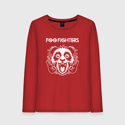 Лонгслив хлопковый женский Foo Fighters rock panda, цвет: красный