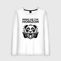 Лонгслив хлопковый женский Bring Me the Horizon - rock panda, цвет: белый
