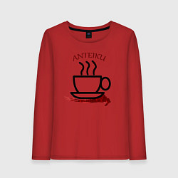 Лонгслив хлопковый женский Токийский гуль антейку кофе, цвет: красный