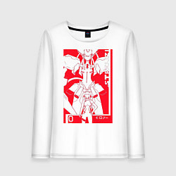 Лонгслив хлопковый женский Зеро Ту с Франксом, цвет: белый