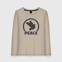Лонгслив хлопковый женский Peace bird, цвет: миндальный